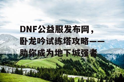 DNF公益服发布网，卧龙吟试练塔攻略——助你成为地下城强者