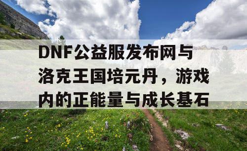 DNF公益服发布网与洛克王国培元丹，游戏内的正能量与成长基石